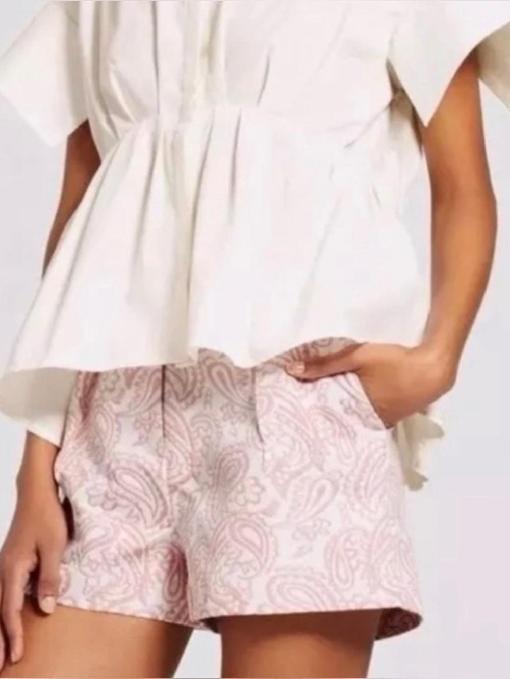 Victoria Beckham for Target/Blush Floral Jacquard Shorts-EUC